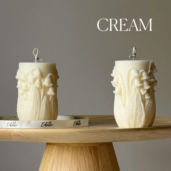Lily of the Valley Soy Pillar Candle — Bougie Pilier de Soja Muguet