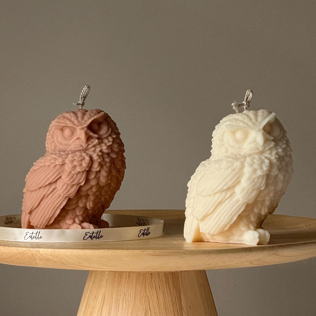 Owl Soy Pillar Candle — Bougie Pilier de Soja Hibou