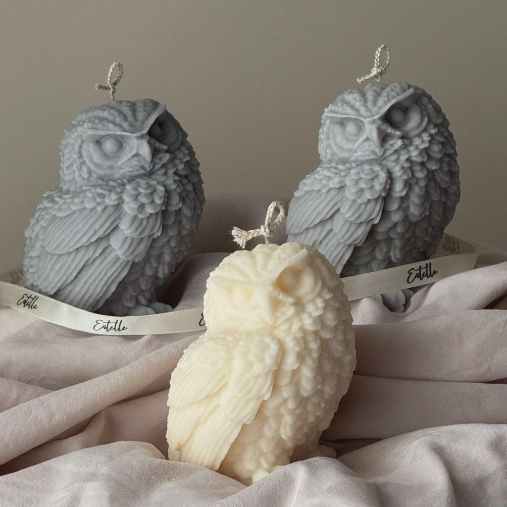 Owl Soy Pillar Candle — Bougie Pilier de Soja Hibou