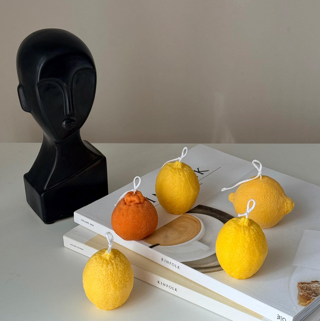 Lemon Shaped Soy Wax Candle — Bougie de Soja en Forme de Citron