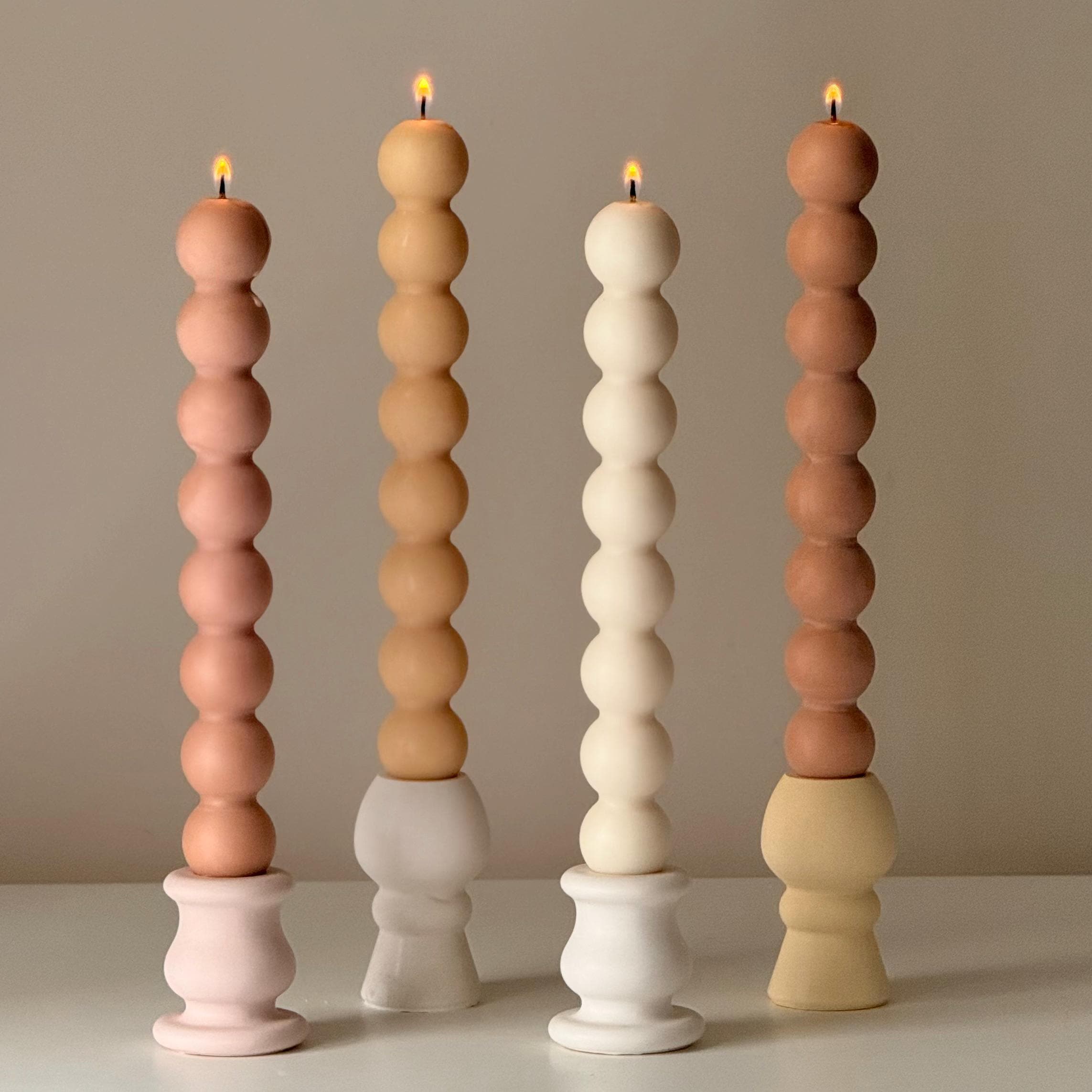 Bubble Column Taper Candle — Bougie Flambeau Colonne à Bulles
