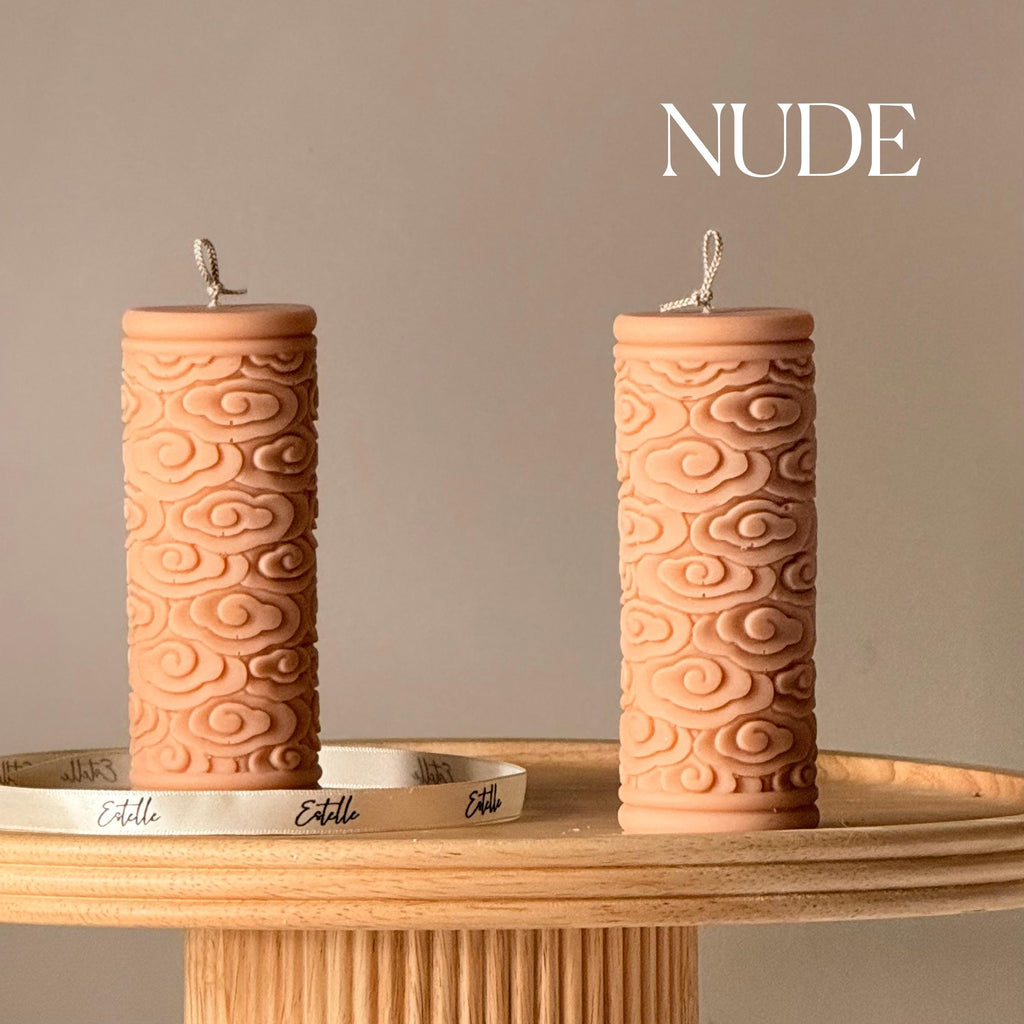 Clouds Soy Pillar Candle — Bougie Pilier de Soja Nuages