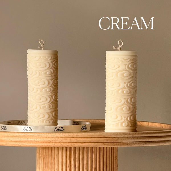 Clouds Soy Pillar Candle — Bougie Pilier de Soja Nuages