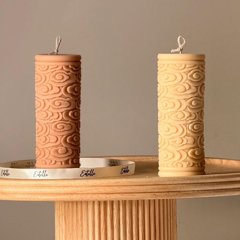 Clouds Soy Pillar Candle — Bougie Pilier de Soja Nuages
