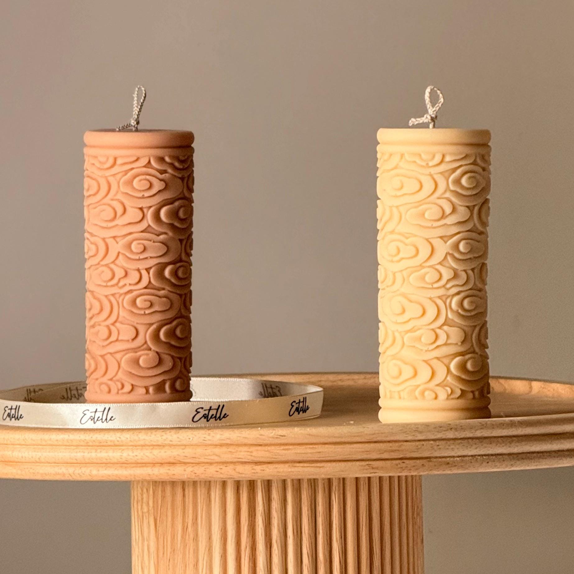 Clouds Soy Pillar Candle — Bougie Pilier de Soja Nuages