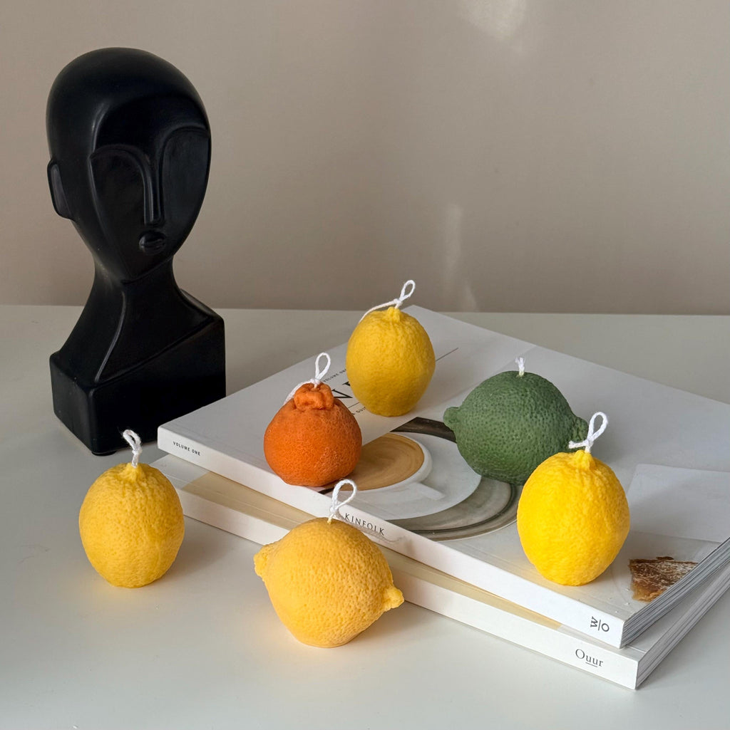 Lemon Shaped Soy Wax Candle — Bougie de Soja en Forme de Citron