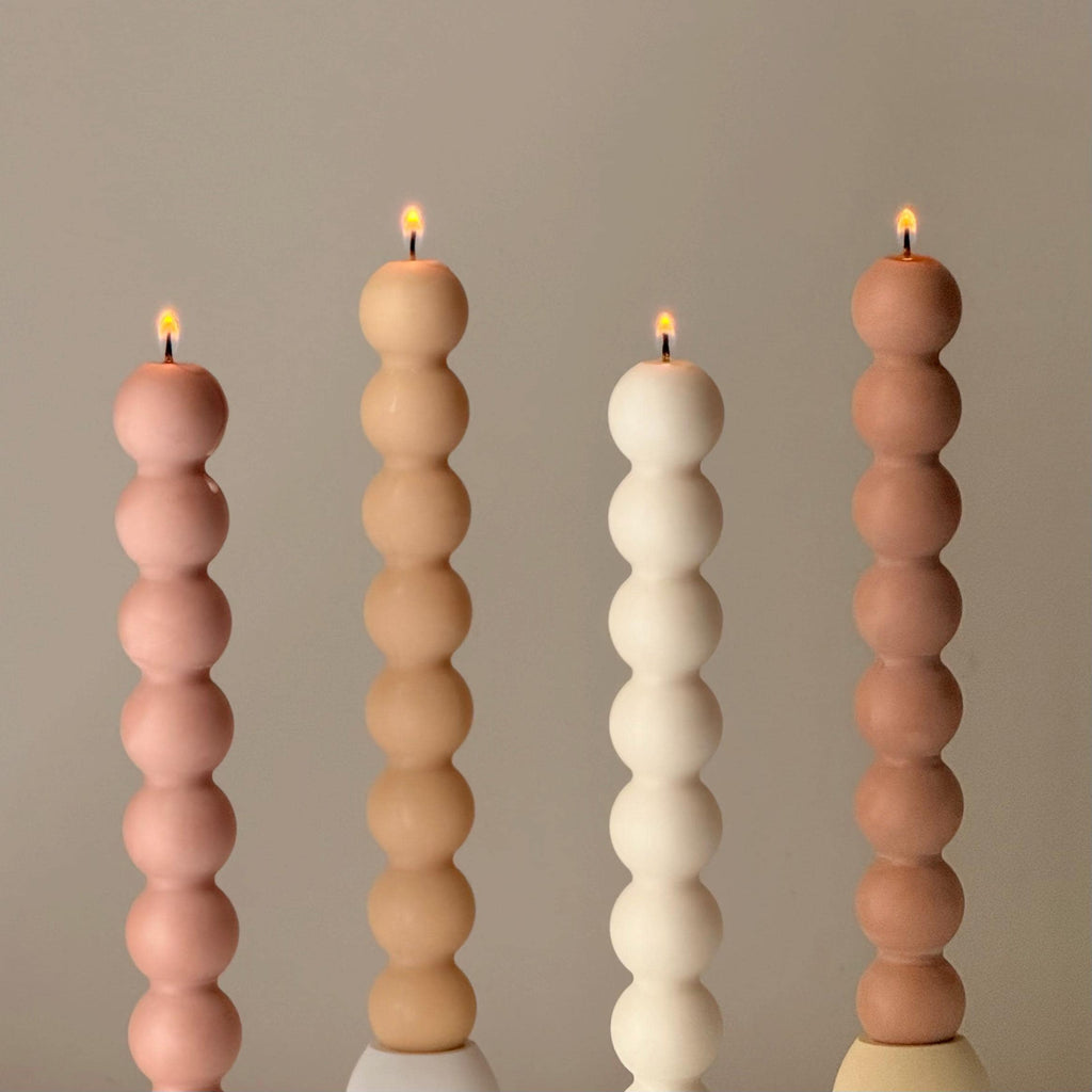 Bubble Column Taper Candle — Bougie Flambeau Colonne à Bulles