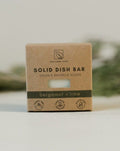 Oh Canada Gifts Bergamot and Lime solid dish soap bar in eco-friendly cardboard packaging.