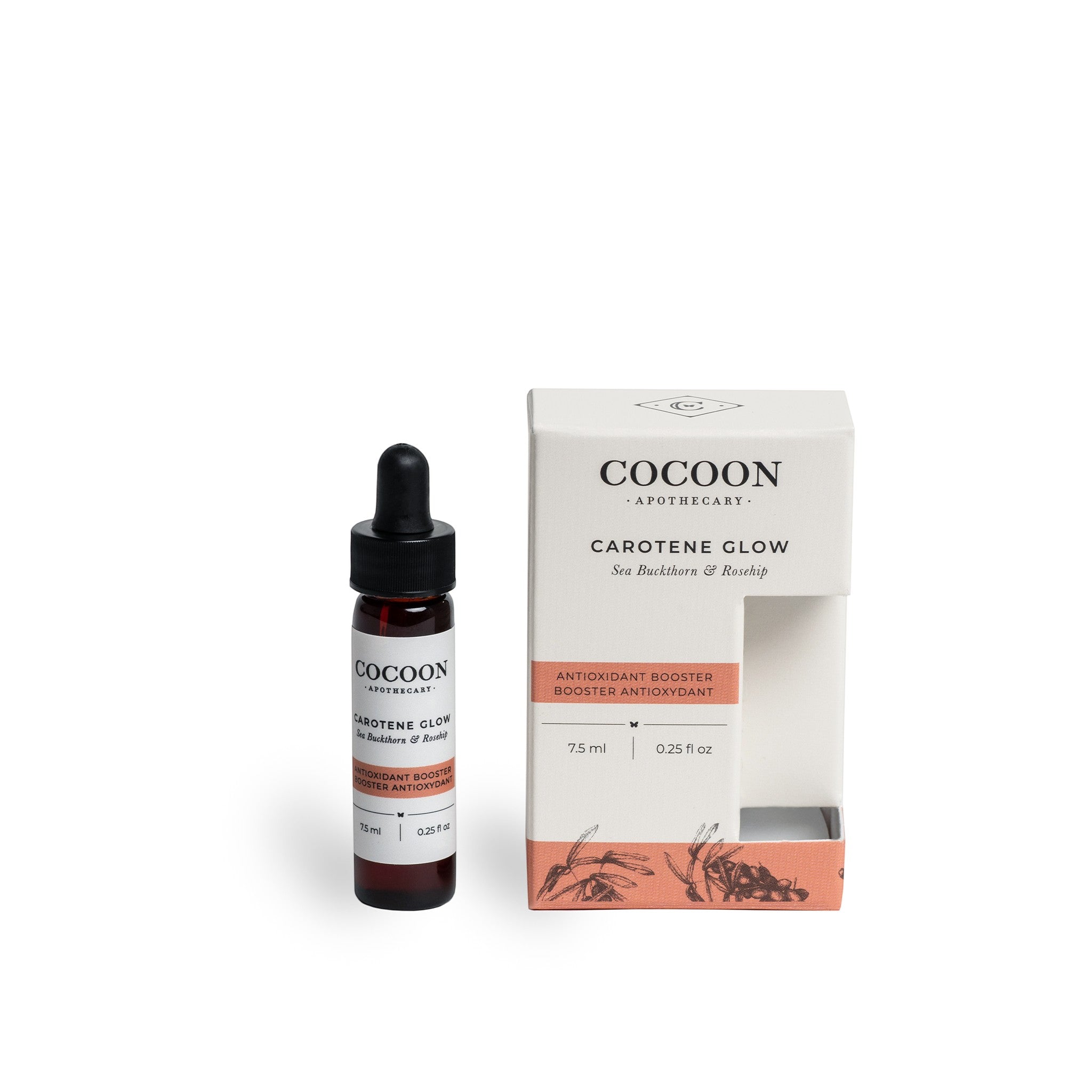 Oh Canada Gifts Cocoon Apothecary Carotene Glow Antioxidant Booster serum bottle and box packaging