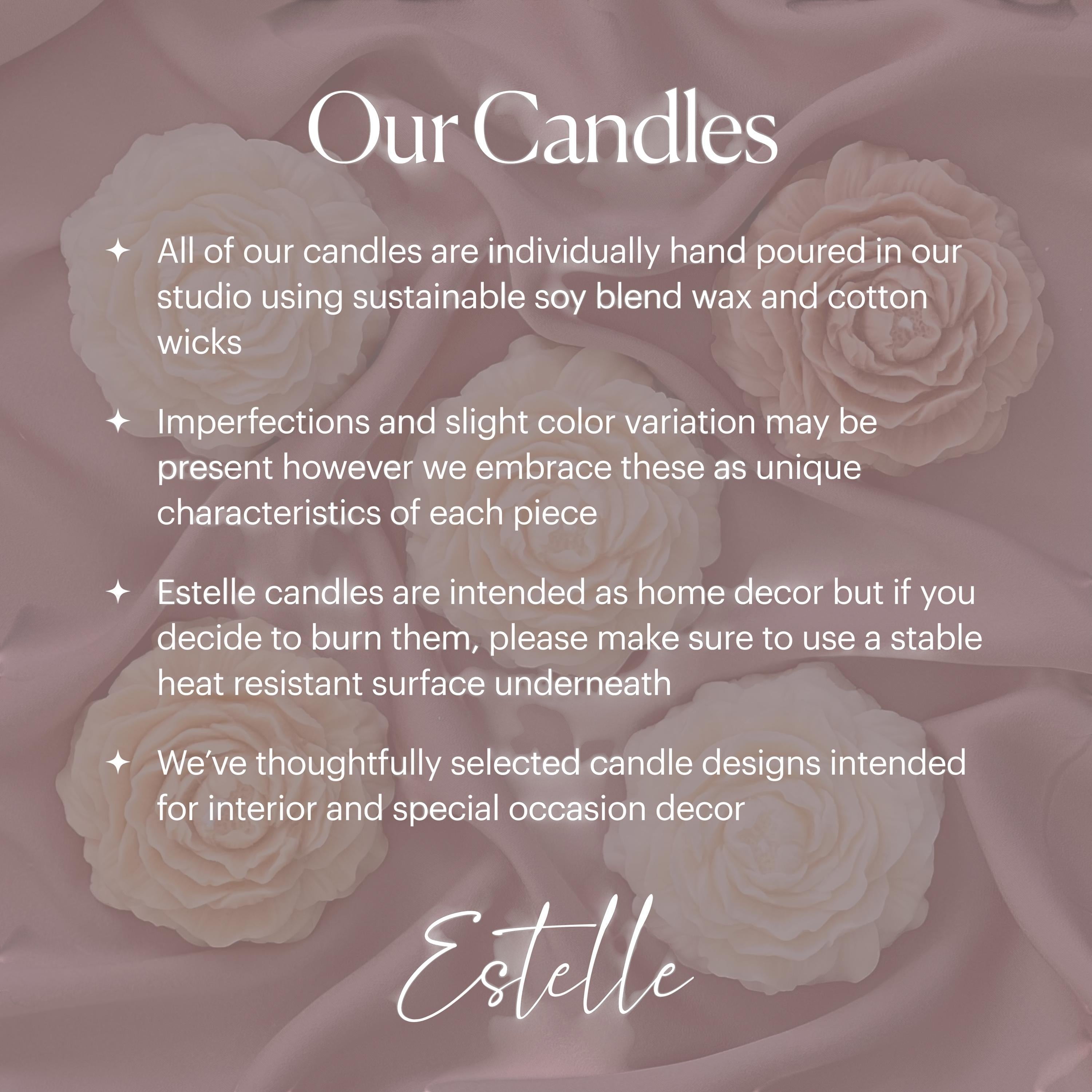 Oh Canada Gifts dandelion-motif sculptural soy wax pillar candle with a delicate botanical design on a soft background.