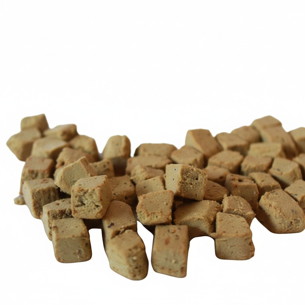 Oh Canada Gifts freeze-dried salmon treats for dogs and cats, small cubed pieces of pure Canadian salmon