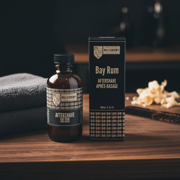 Canadian Malechemy Bay Rum Aftershave — After-Rasage Bay Rum Fait au Canada