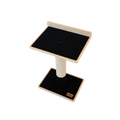 Oh Canada Gifts Noba modern plywood 1-level cat tree with a black carpeted perch and sisal scratching post.