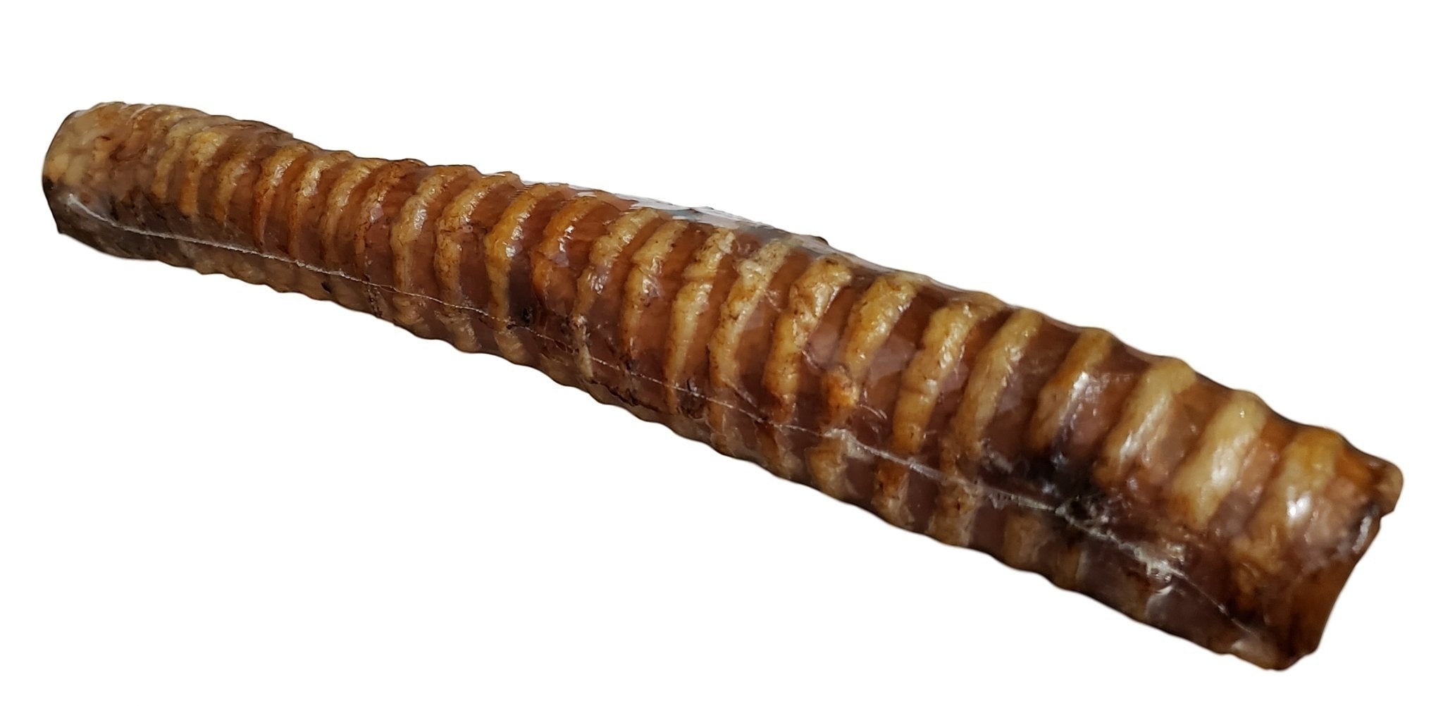 Oh Canada Gifts 8-9 inch natural smoked veal trachea dog chew with a ridged texture for dental health